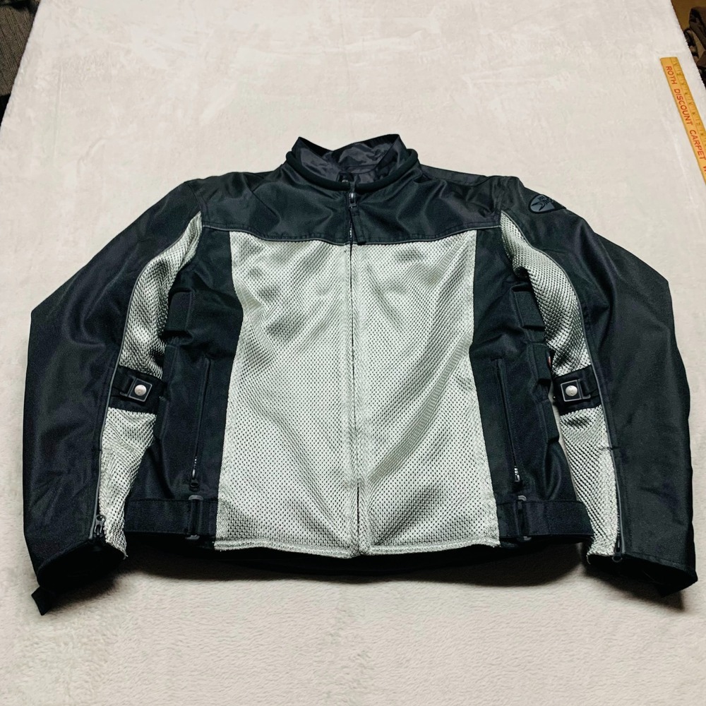 Joe Rocket Mesh Velocity Armored Motorcycle‎ Riding Jacket Men's L Black/Gray